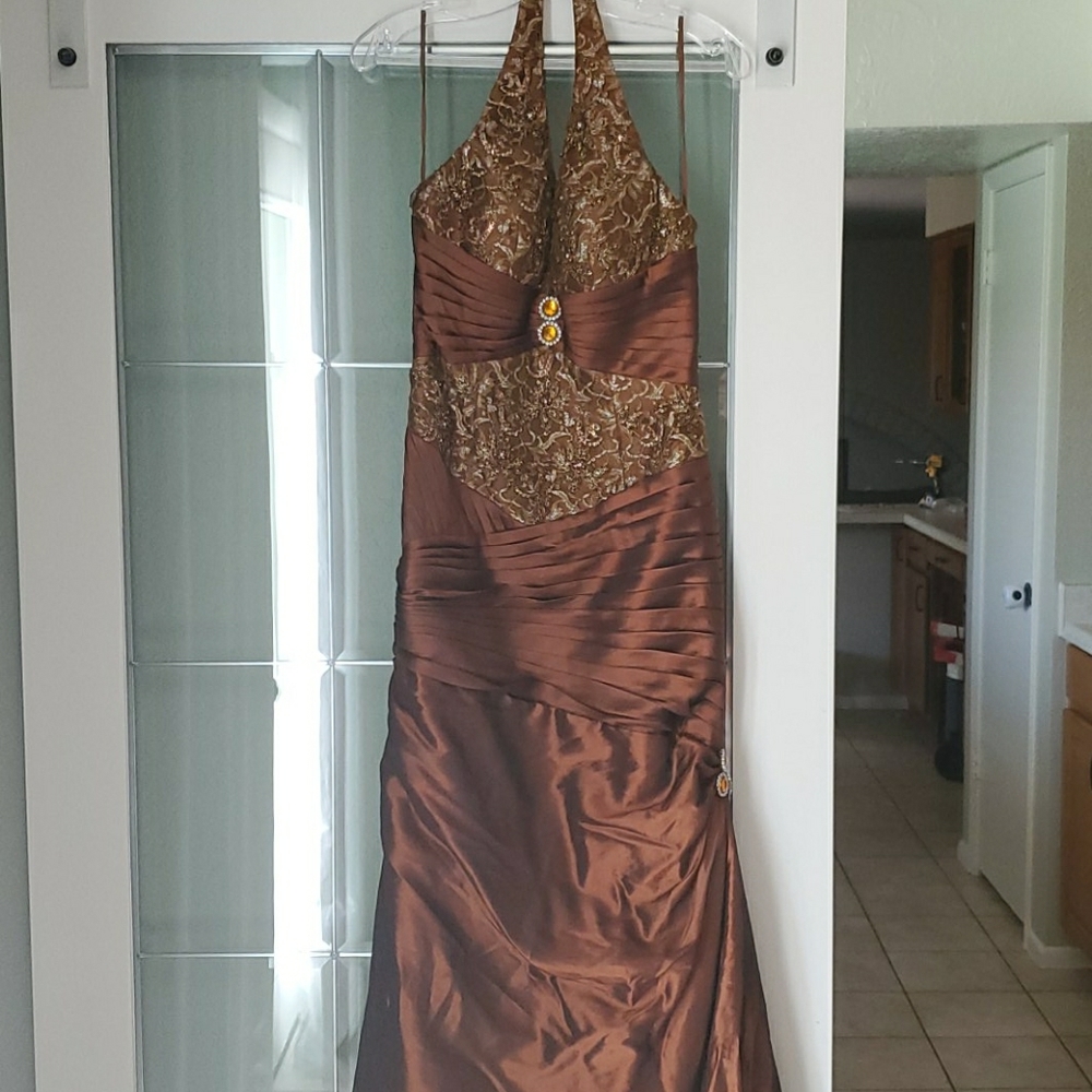 Floor length Mardi Gras ball dress